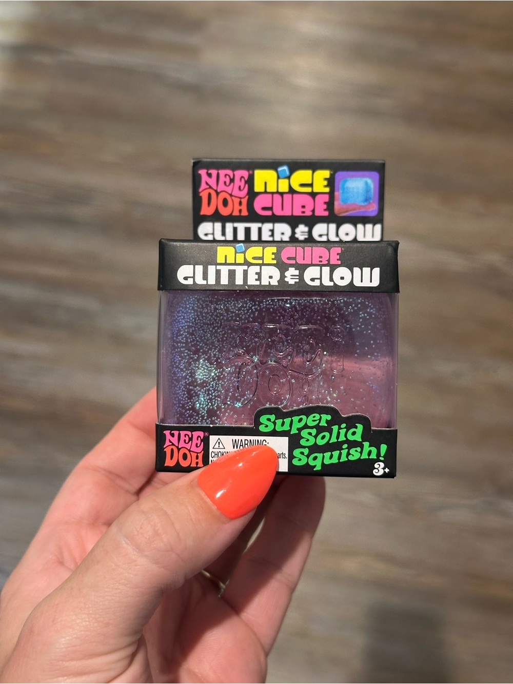 Nice Cube Glitter & Glow Squishy - Purple